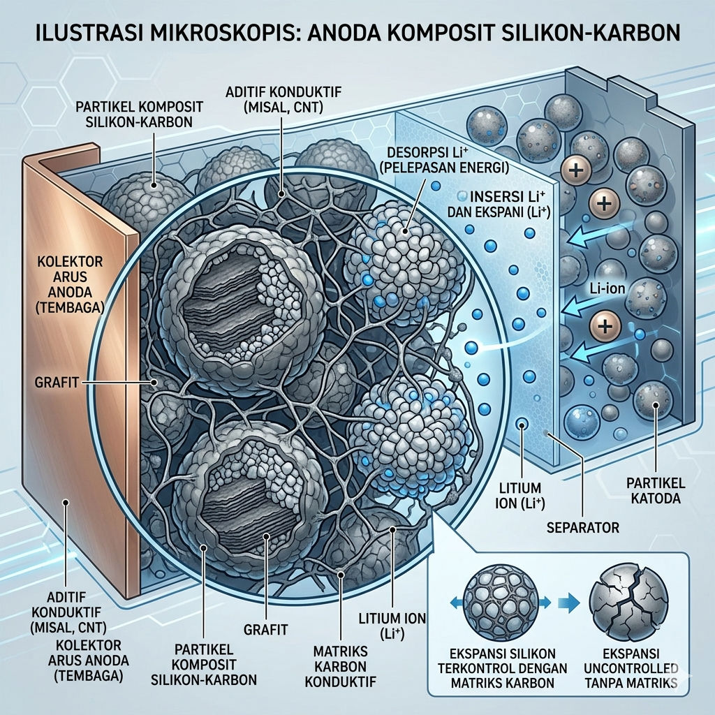 Baterai Silikon Karbon
